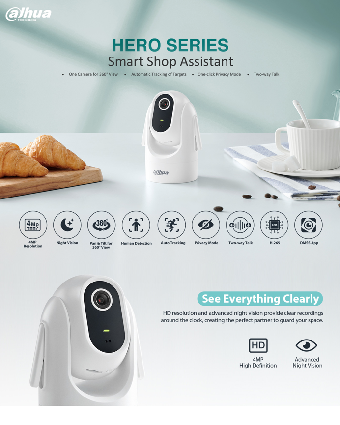 Hero hreyfanleg PT Wifi Öryggismyndavél